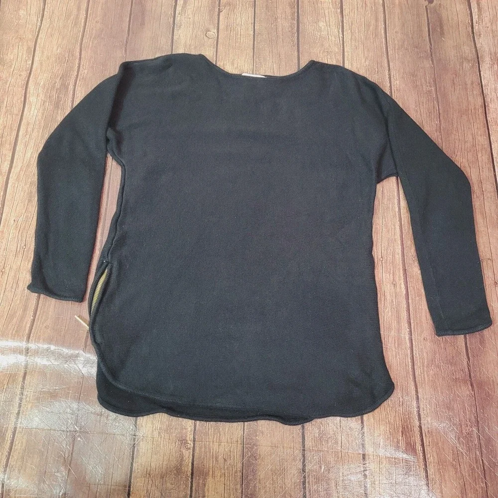 Michael Michael Kors Womens Sweater‎ Black S Round Neck Long Sleeve